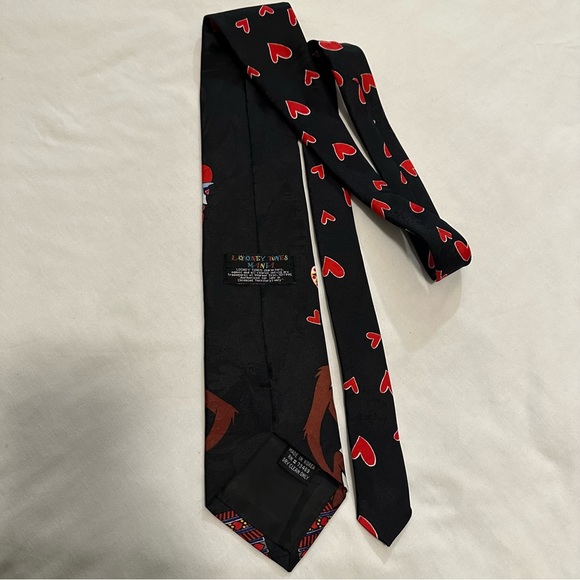 Looney Tunes Mania TAZ 1995 Vintage Necktie Tasmanian Devil Valentines Day Bugs - Picture 2 of 10